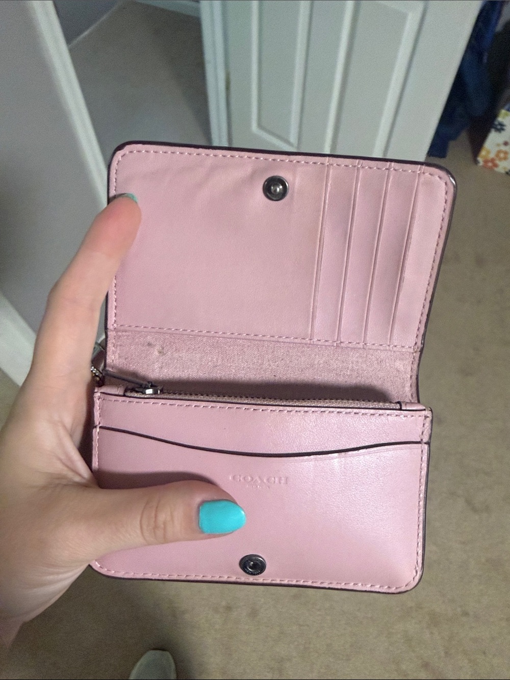 Coach Pink Smooth Leather Continental Wallet - Picture 2 of 3